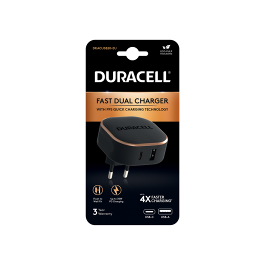 DURACELL WALL CHARGER 30W BLACK Şarj Cihazları