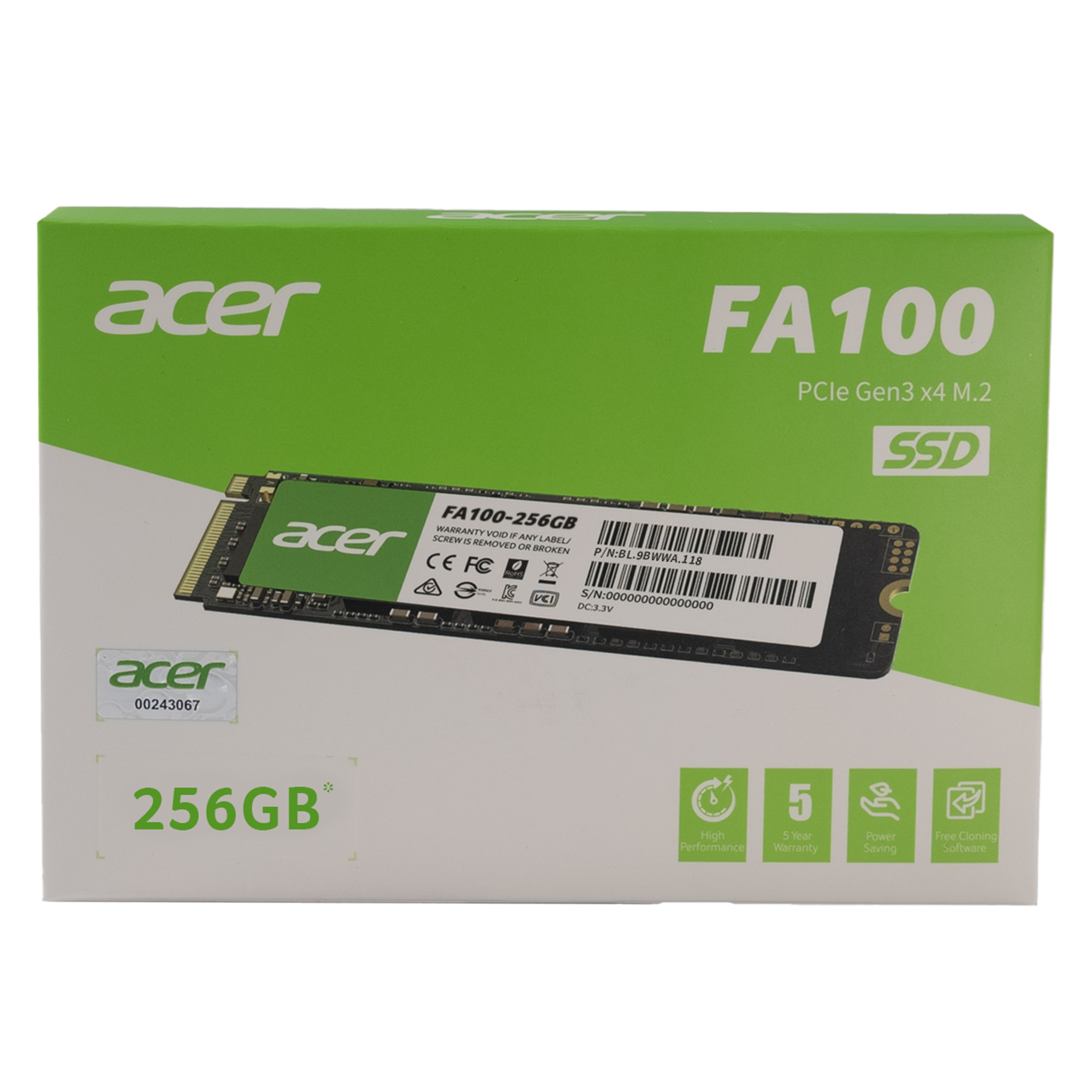 Acer FA100 PCIe NVMe 256GB Bilgisayar Çevre Birimleri
